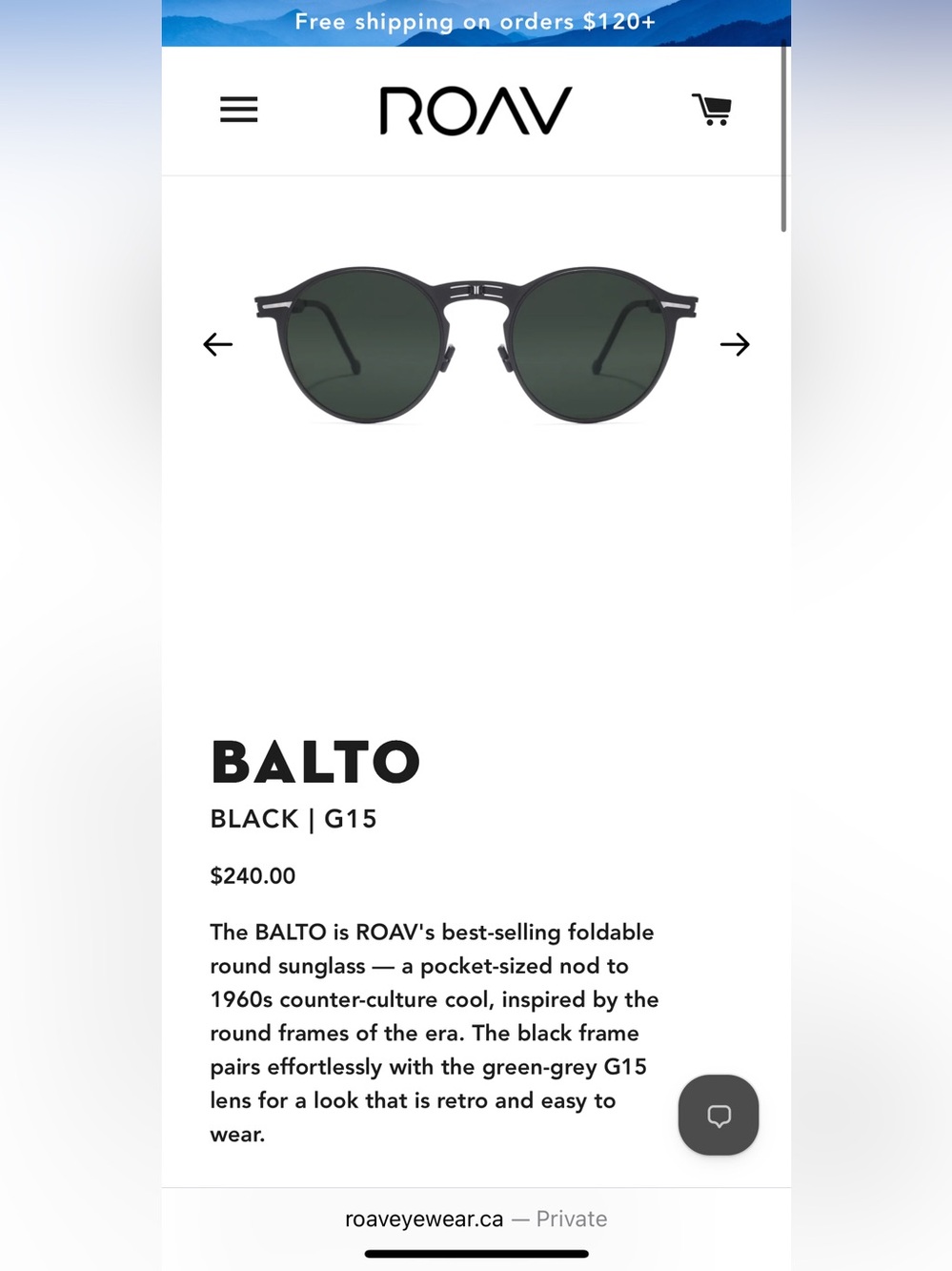 ROAV Balto Foldable Sunglasses - Black G10